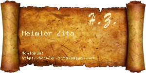 Heimler Zita névjegykártya